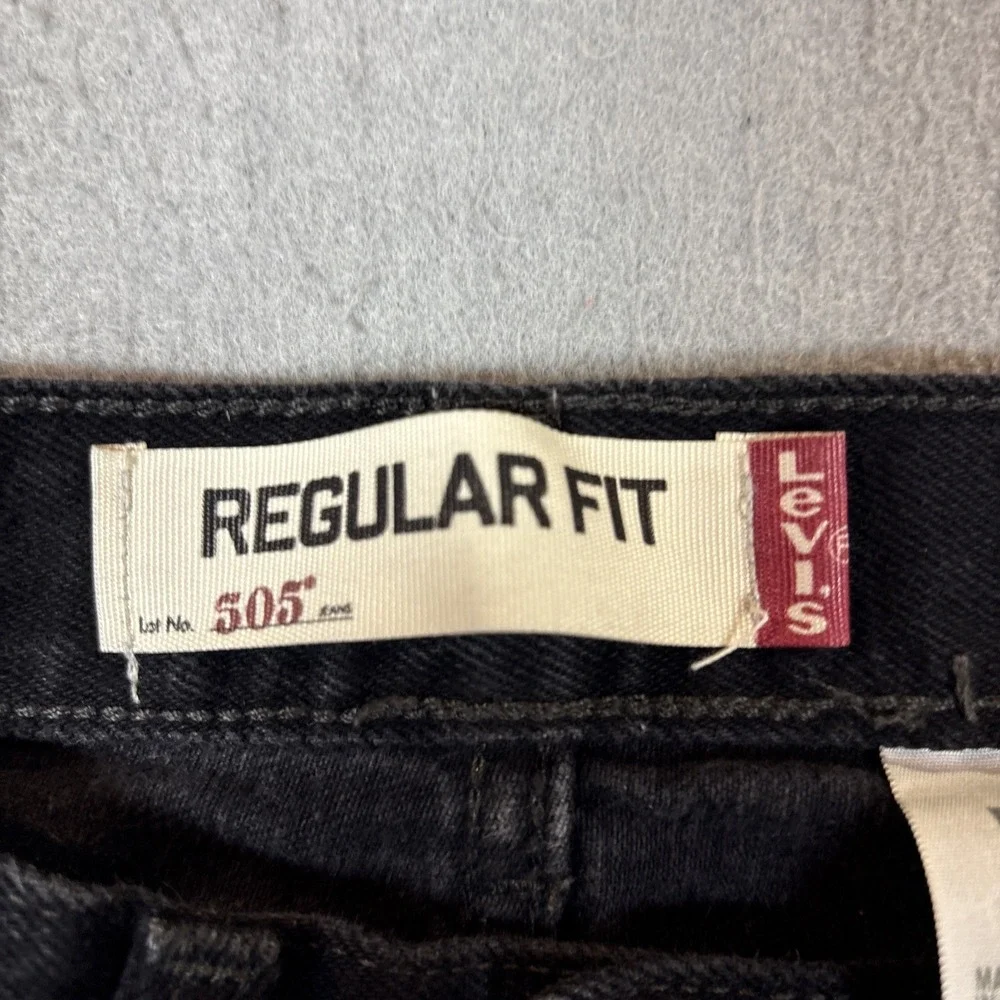 Levi's 505 Regular Fit‎ Jeans 31x30 (29x30) Y2K Black 100% Cotton Denim
